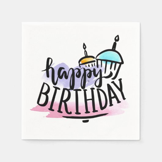 Happy Birthday Serviette (Vorderseite)