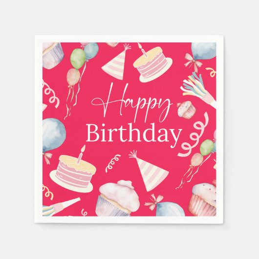 Happy Birthday Serviette (Vorderseite)