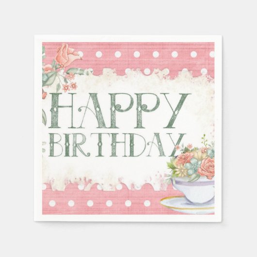 Happy Birthday Serviette (Vorderseite)