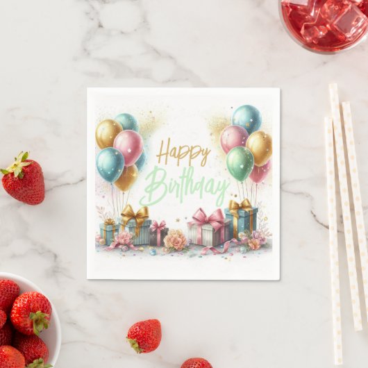 Happy Birthday Serviette (Beispiel)