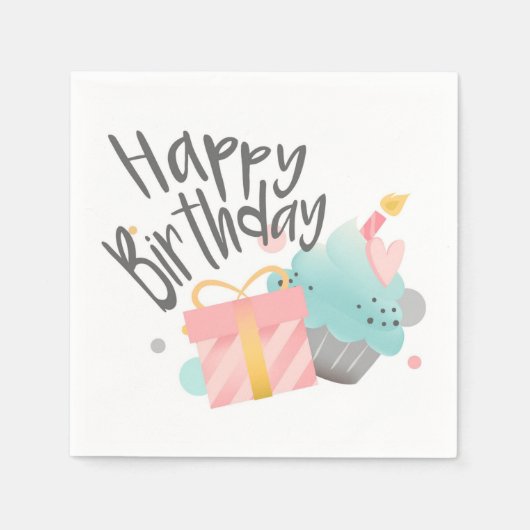 Happy Birthday Serviette (Vorderseite)