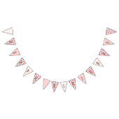 Happy Birthday Shabby Chic Pink Rose Polka Dots Wimpelkette (Alle)