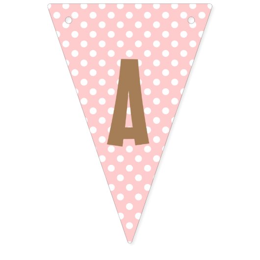 Happy Birthday Shabby Chic Pink Rose Polka Dots Wimpelkette (Dritte Fahne)
