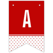 Happy Birthday Shabby Chic Red White Heart Pattern Wimpelkette (Dritte Fahne)