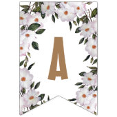 Happy Birthday Shabby Chic White Roses Wimpelkette (Dritte Fahne)