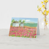 Happy Birthday Shaker House Pink Tulip Fields Karte (Gelbe Blume)