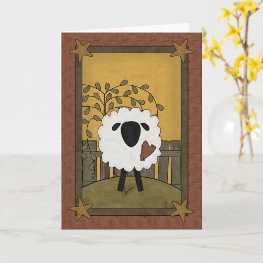 Happy Birthday Sheep Karte (Gelbe Blume)