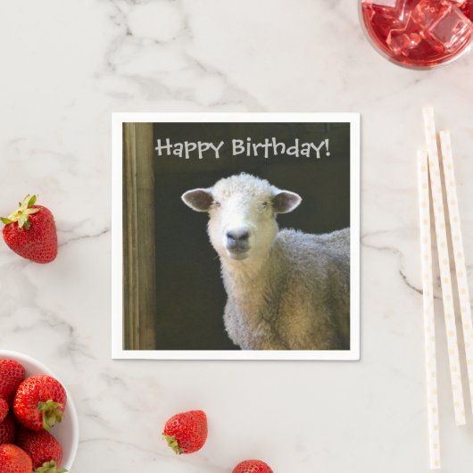 Happy Birthday Sheep Serviette (Beispiel)