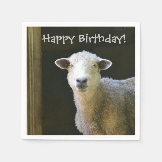 Happy Birthday Sheep Serviette (Vorderseite)