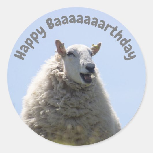 Happy Birthday Sheep Sticker (Vorderseite)