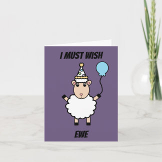 Happy Birthday Sheep Wish Ewe Funny Personalize Karte