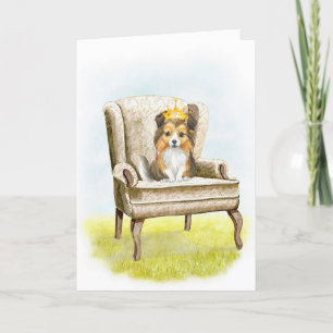 Happy Birthday Sheltie Princess Pup Birthday Card Dankeskarte