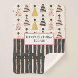 Happy Birthday Sherpa Blanket Sherpadecke