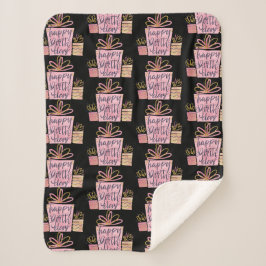 Happy Birthday Sherpa Blanket Sherpadecke