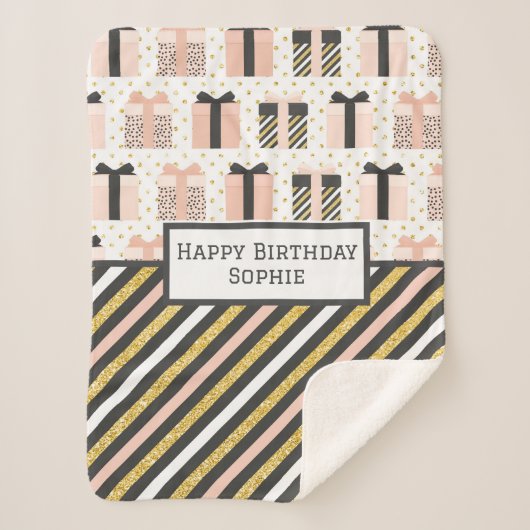 Happy Birthday Sherpa Blanket Sherpadecke (Vorderseite)