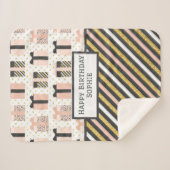 Happy Birthday Sherpa Blanket Sherpadecke (Vorderseite (Horizontal))