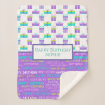 Happy Birthday Sherpa Blanket