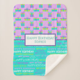 Happy Birthday Sherpa Blanket Sherpadecke