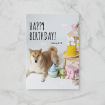 Happy Birthday Shiba Inu Party Card