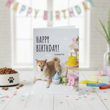 Happy Birthday Shiba Inu Party Card
