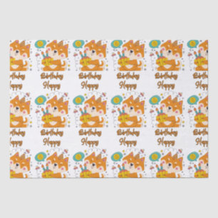 Happy Birthday Shiba Inu Tissue Paper Seidenpapier