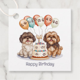 Happy Birthday Shih Tzu Dogs Geburtstagskuchen Geschenkanhänger