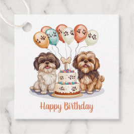 Happy Birthday Shih Tzu Dogs Geburtstagskuchen Geschenkanhänger