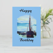 Happy Birthday Ship Card Karte (Stehend Vorderseite)