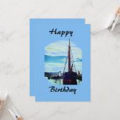Happy Birthday Ship Card Karte (Vorderseite/Rückseite Beispiel)