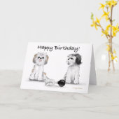 Happy Birthday Shitzu’s Karte (Gelbe Blume)