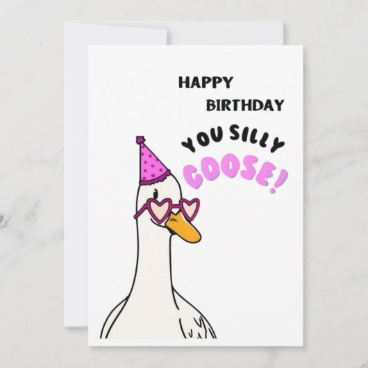 Happy Birthday Sie Albern Gans Dankeskarte (Vorderseite)