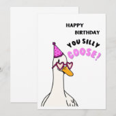 Happy Birthday Sie Albern Gans Dankeskarte (Vorne/Hinten)
