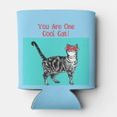 Happy Birthday Sie Cool Tabby Cat Mens Husband Dosenkühler (Rückseite)