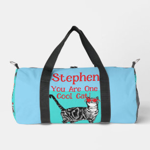Happy Birthday Sie Cool Tabby Cat Mens Husband Duffle Bag