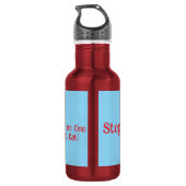 Happy Birthday Sie Cool Tabby Cat Mens Husband Edelstahlflasche (Rückseite)