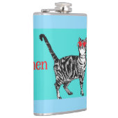 Happy Birthday Sie Cool Tabby Cat Mens Husband Flachmann (Rechts)