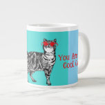 Happy Birthday Sie Cool Tabby Cat Mens Husband Jumbo-Tasse<br><div class="desc">Sie haben Tabby Cat Design Cool. Diese schöne Karte würde jeden Liebhaber von Katzen Anzug machen. Entworfen aus einer meiner originalen Tintenstift-Zeichnungen. Das wird bestimmt Spaß machen!</div>