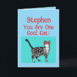 Happy Birthday Sie Cool Tabby Cat Mens Husband Karte<br><div class="desc">Herzlichen Glückwunsch zum Geburtstag Sie Cool Tabby Cat Geburtstagskarte. Diese schöne Karte würde jeden Liebhaber von Katzen Anzug machen. Entworfen aus einer meiner originalen Tintenstift-Zeichnungen. Diese Karte wird sicher begeistert sein!</div>