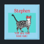 Happy Birthday Sie Cool Tabby Cat Mens Husband Magnet<br><div class="desc">Sie haben Tabby Cat Design Cool. Diese schöne Karte würde jeden Liebhaber von Katzen Anzug machen. Entworfen aus einer meiner originalen Tintenstift-Zeichnungen. Das wird bestimmt Spaß machen!</div>