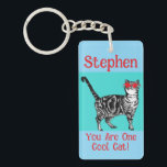 Happy Birthday Sie Cool Tabby Cat Mens Husband Schlüsselanhänger<br><div class="desc">Sie haben Tabby Cat Design Cool. Diese schöne Karte würde jeden Liebhaber von Katzen Anzug machen. Entworfen aus einer meiner originalen Tintenstift-Zeichnungen. Das wird bestimmt Spaß machen!</div>