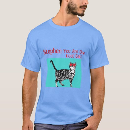 Happy Birthday Sie Cool Tabby Cat Mens Husband T-Shirt (Vorderseite)