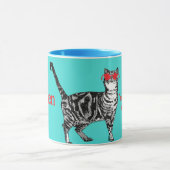 Happy Birthday Sie Cool Tabby Cat Mens Husband Tasse (Zentrum)