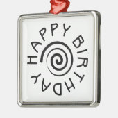 Happy Birthday Silbernes Ornament (Links)