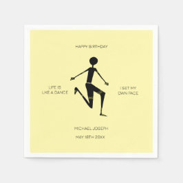 Happy Birthday Silhouette Kenyan Athlete Serviette