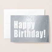 Happy Birthday Silver Decke mit benutzerdefinierte Folienkarte (Vorderseite mit Umschlag)