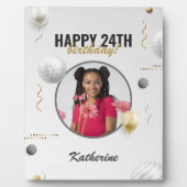 Happy Birthday Simple Custom Foto Gift Fotoplatte (Vorderseite)