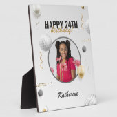 Happy Birthday Simple Custom Foto Gift Fotoplatte (Seite)