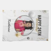 Happy Birthday Simple Custom Foto Gift Geschirrtuch (Horizontal)