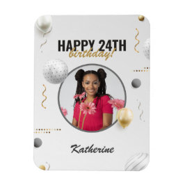 Happy Birthday Simple Custom Foto Gift Magnet