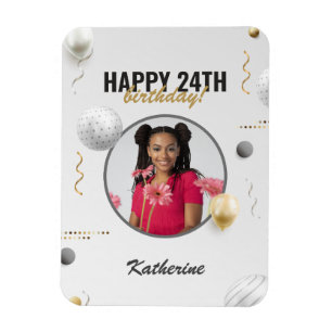 Happy Birthday Simple Custom Foto Gift Magnet